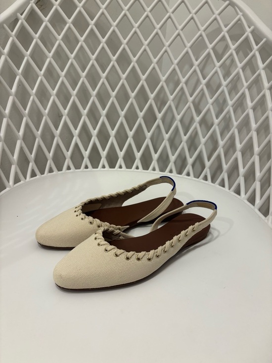 Rothy's Shoes - Rothy's Cream Braided Slingback Flats